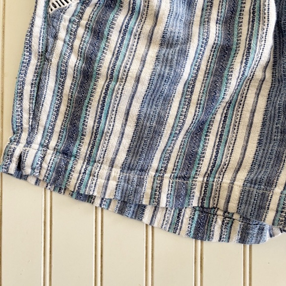 Briggs New York Linen Blue and White Striped Shorts - Picture 5 of 10